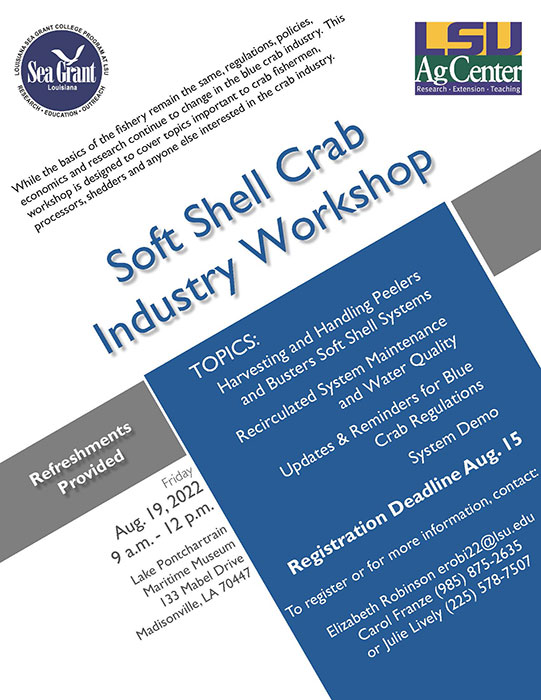 Image: Soft Shell Crab Industry Workshop flyer