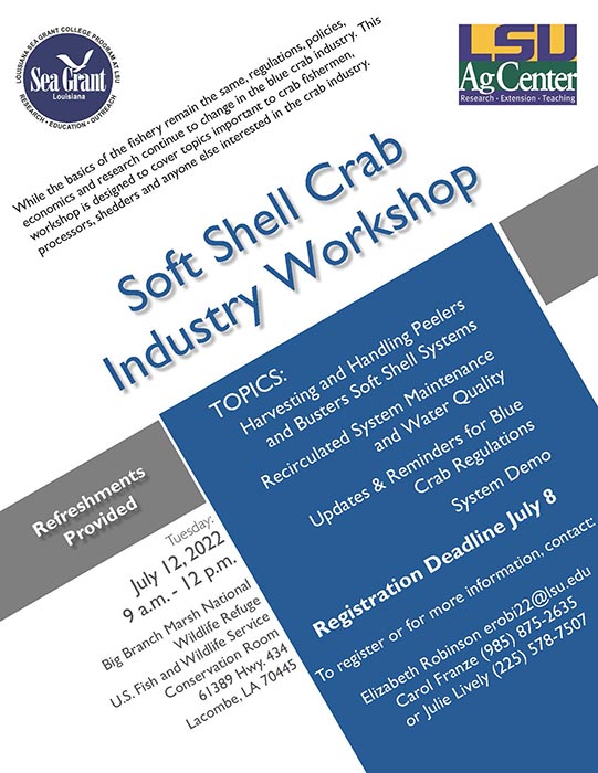 Image: Soft Shell Crab Industry Workshop flyer
