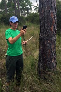 Photo: Jill Trepanier conducting research in the field.