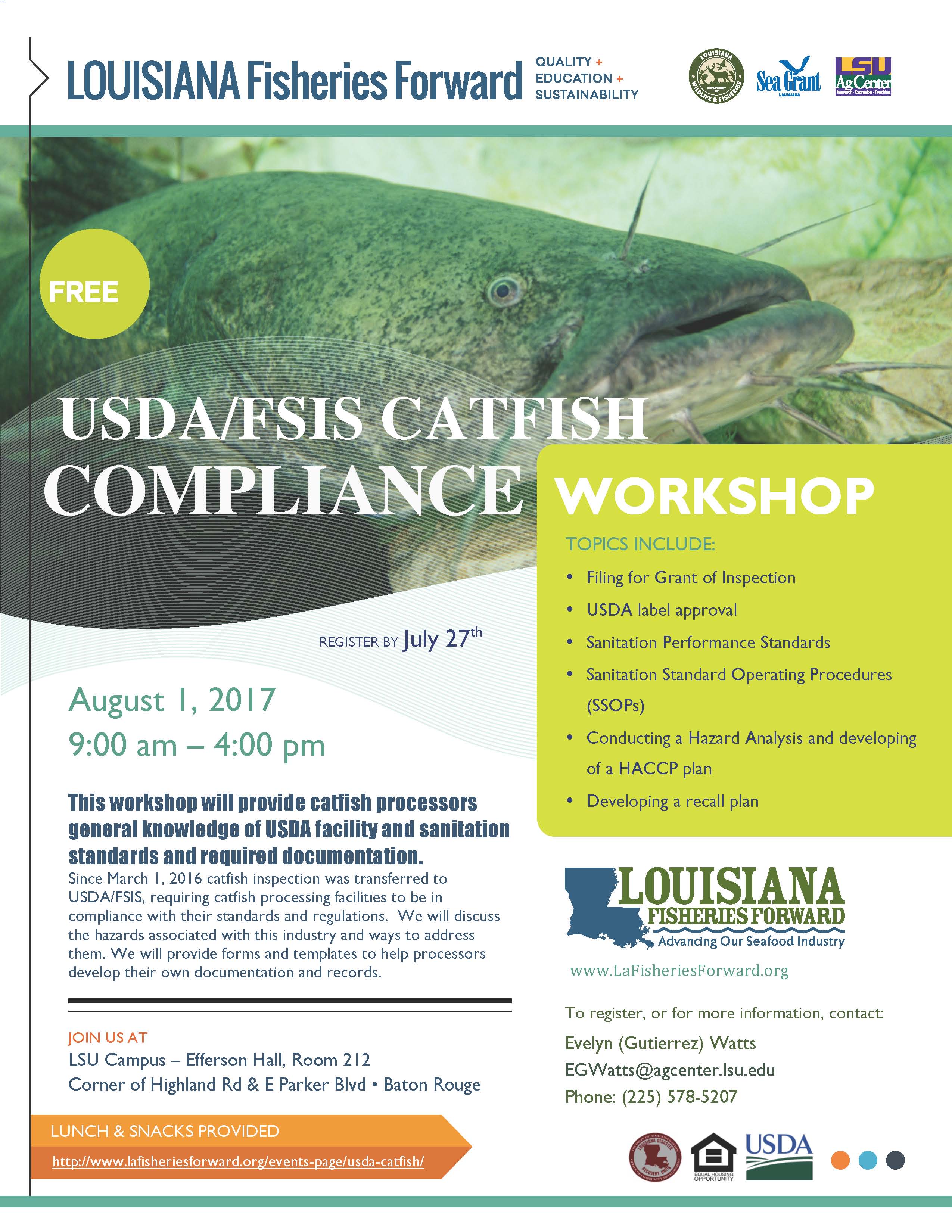USDA/FSIS Catfish Compliance Louisiana Sea Grant