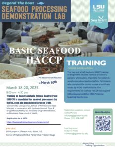 Image: Basic Seafood HACCP Training flyer.